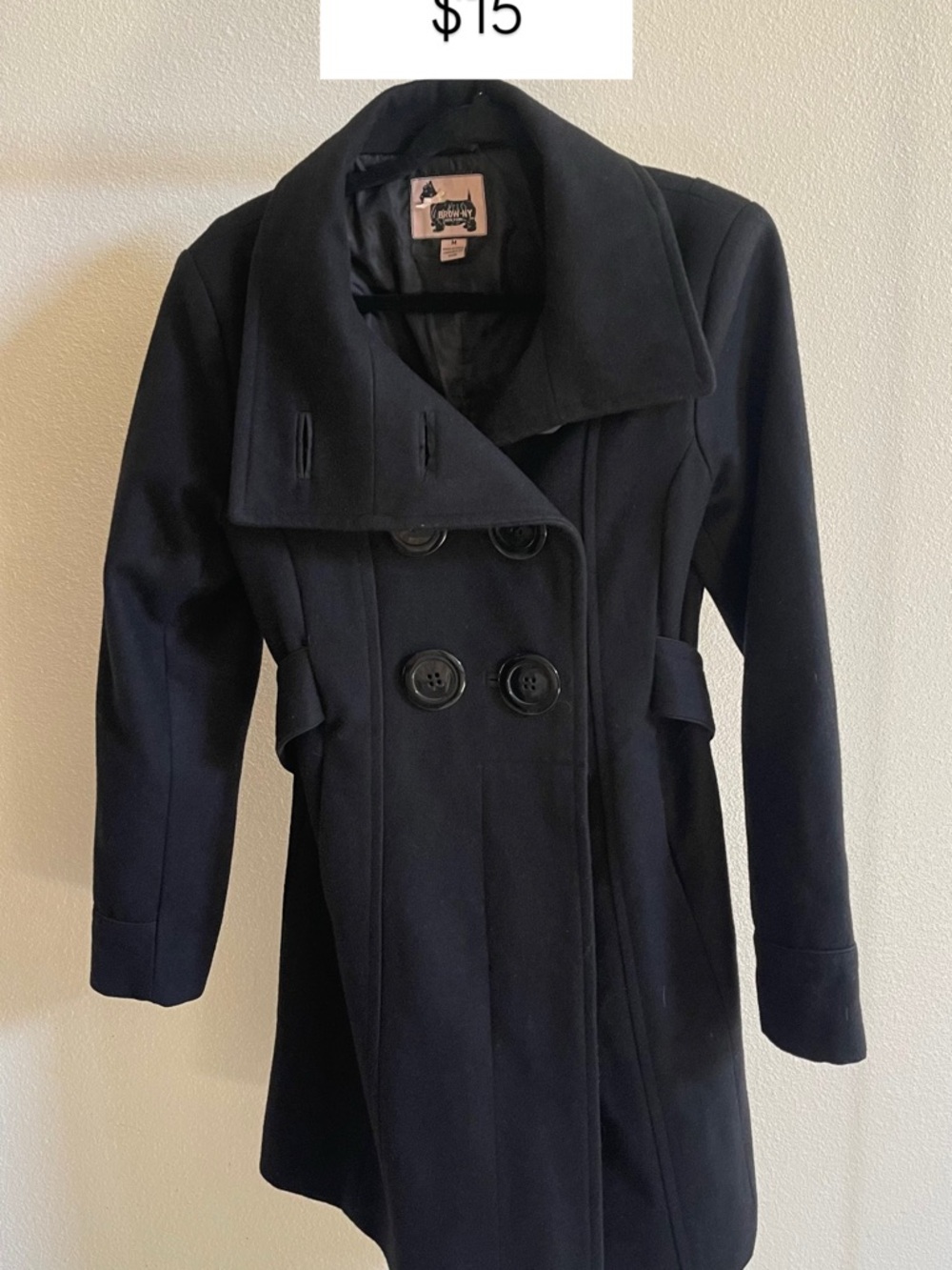 Black Double-Breasted Peacoat